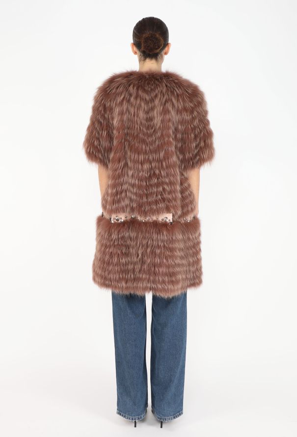 Dior Fox Fur Embellished Belted Coat - 7