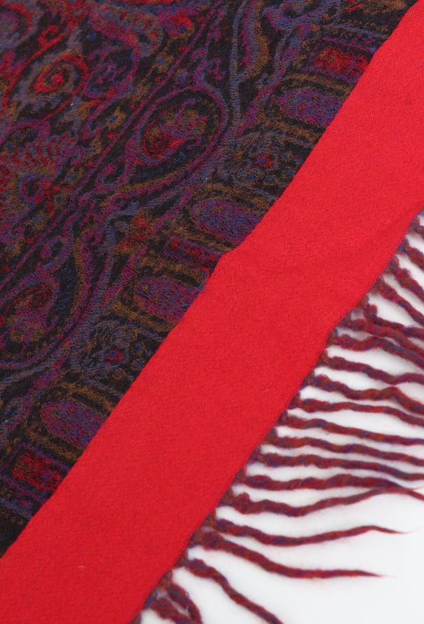 Saint Laurent Vintage Embroidered Paisley Tassel Scarf - 9 Saint Laurent Vintage Embroidered Paisley Tassel Scarf - 9