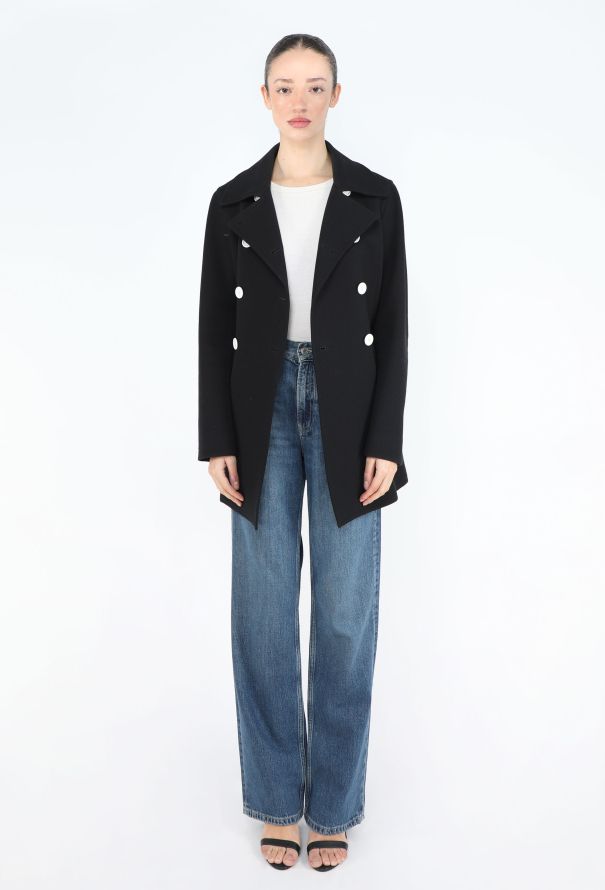 Céline 2016 Contrast Button Peacoat - 2