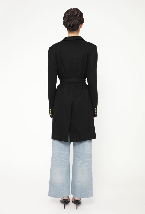 Balmain Notched Cashmere Belted Coat - 6 Balmain Notched Cashmere Belted Coat - 6