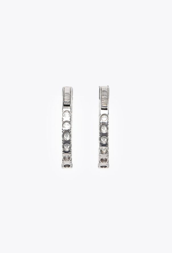 Modern Fine Jewelry 18K White Gold & Diamond Inside-Out Hoop Earrings - 6 Modern Fine Jewelry 18K White Gold & Diamond Inside-Out Hoop Earrings - 6