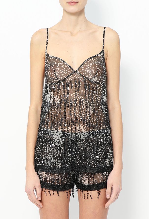 Chanel F/W 2002 Sequin 'CC' Print Set - 1