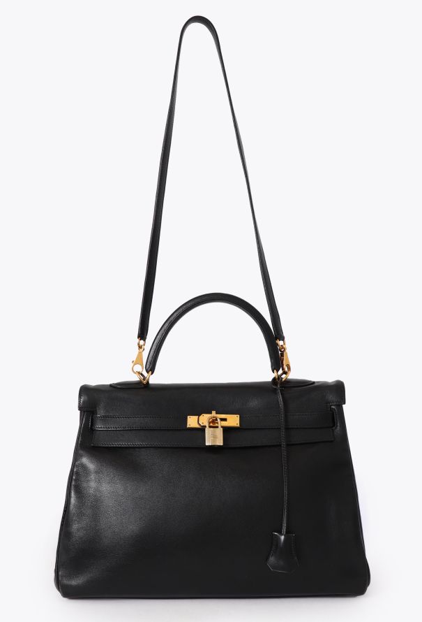 Hermès Vintage Black Swift Kelly Retourné 35 - 2
