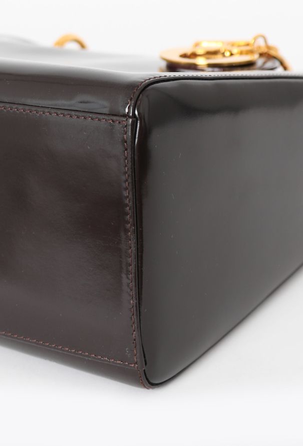 Dior Brown Patent Medium Lady Dior - 11