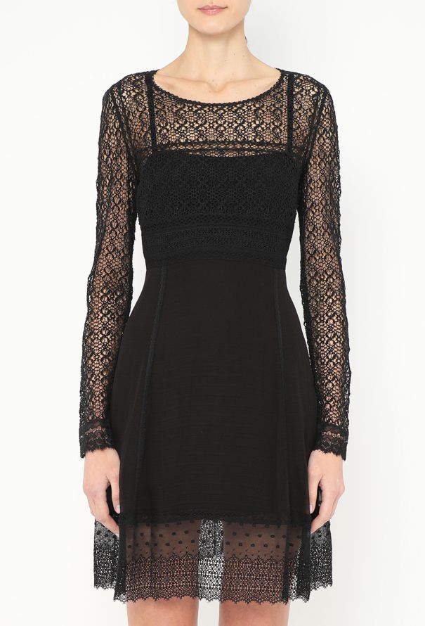 Chloé Rare '80s Chiffon Lace Overlay Dress - 1