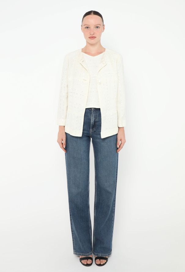 Chanel 2000 Sequin Tweed Jacket & Top - 3