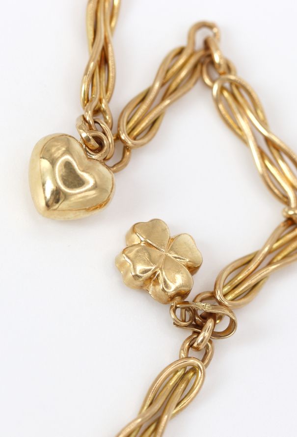 Vintage Fine Jewelry 18k Yellow Gold Charm Necklace - 6 Vintage Fine Jewelry 18k Yellow Gold Charm Necklace - 6