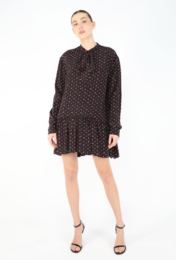 Saint Laurent Heart Print Lavallière Dress - 1