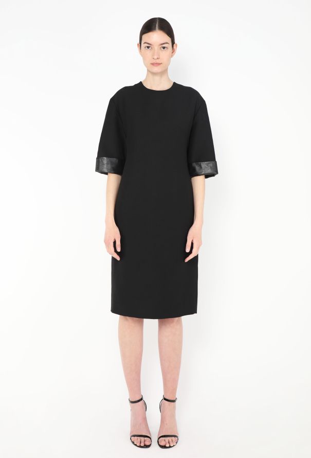 Valentino 2021 Leather Trim Silk Dress - 3