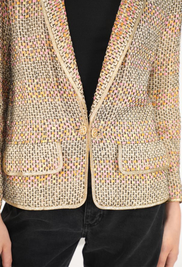 Chanel Haute Couture '90s Lamé Tweed Blazer - 5