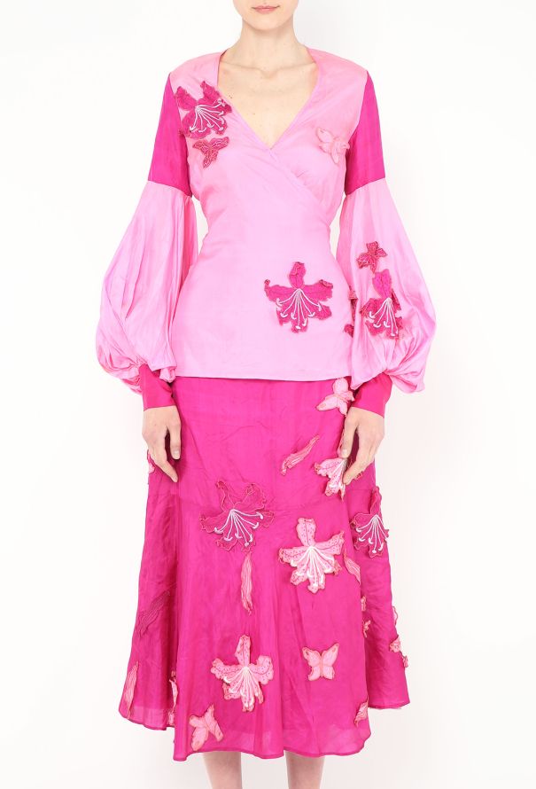 Thea Porter RARE Couture 1973 Silk Appliquée Ensemble - 3