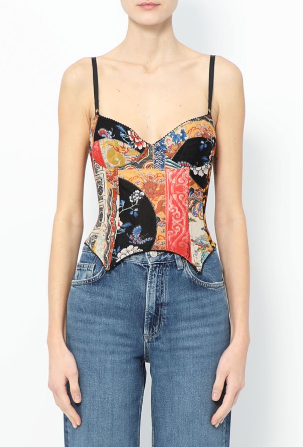 Roberto Cavalli '90s Printed Corset Top - 1