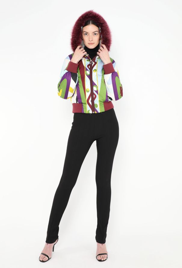Emilio Pucci Graphic Rabbit Fur Hood Bomber - 2