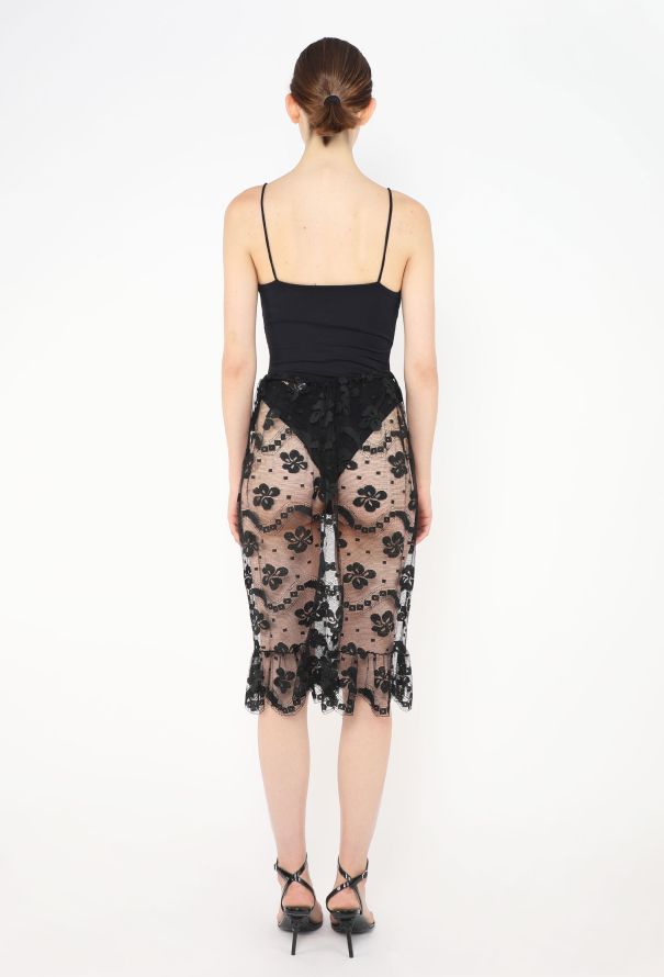 Chloé Vintage Floral Lace Skirt - 3