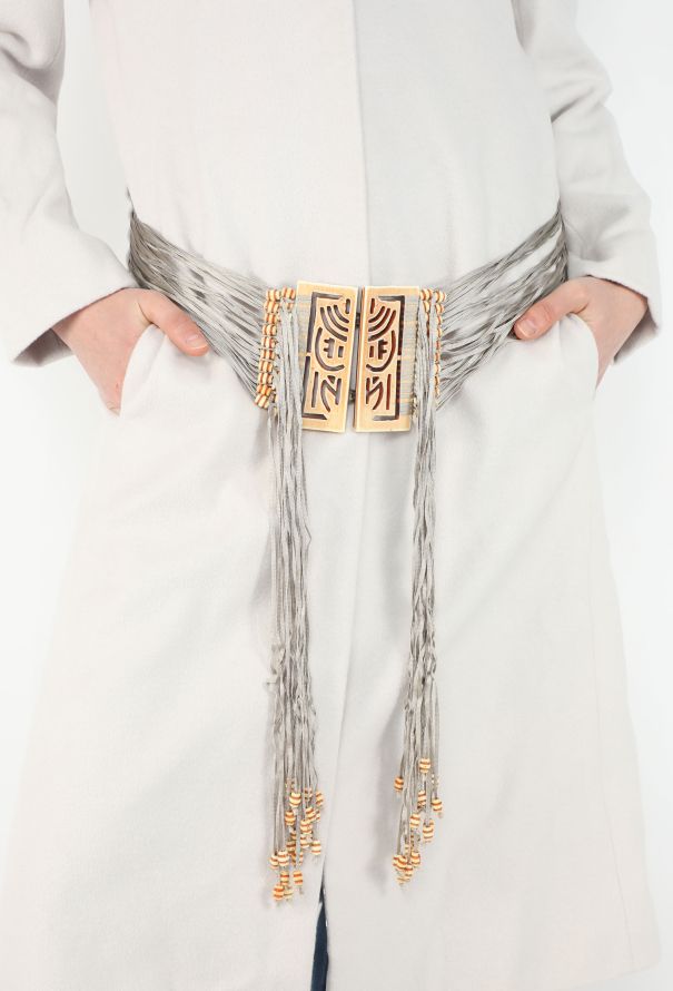 Chloé Iconic F/W 2000 Belted Fringe Coat - 3