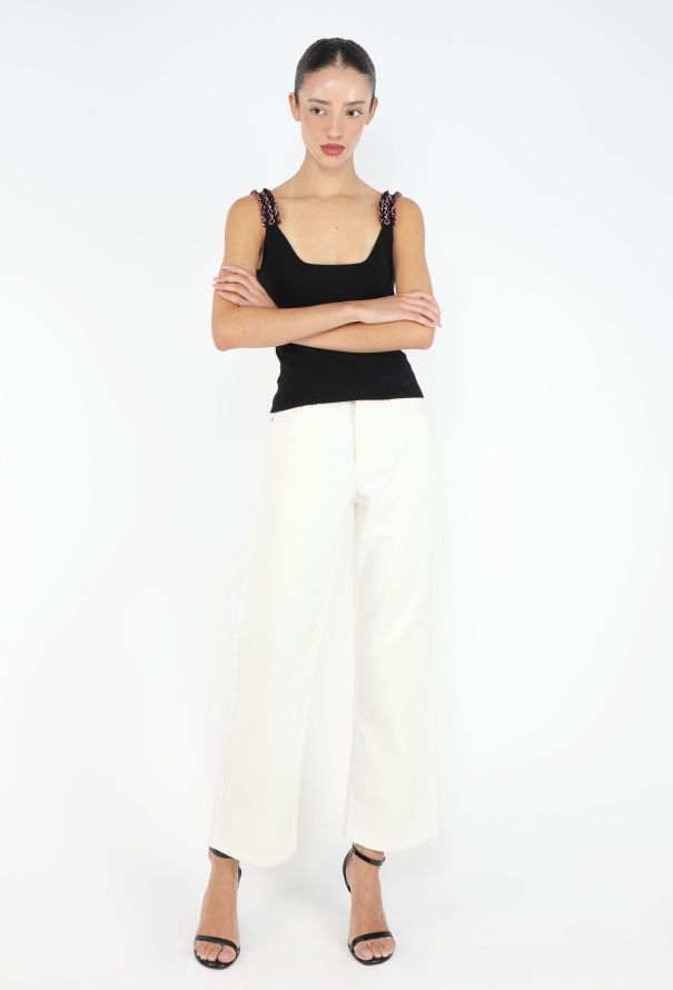 Chanel Frayed 'CC' Cashmere Tank - 4