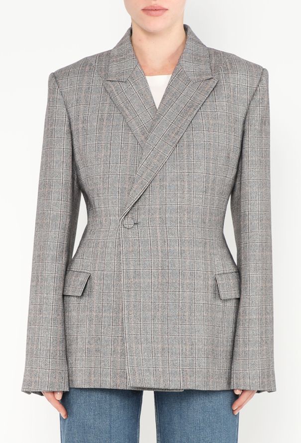 Balenciaga Resort 2020 Plaid Hourglass Blazer - 1