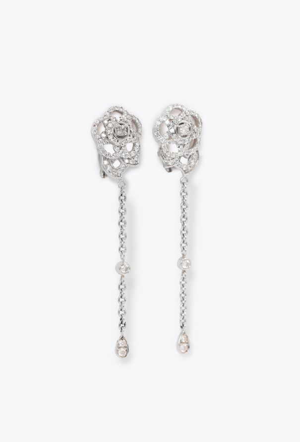 Chanel Sublime 18k White Gold & Diamond Camellia Earrings - 3 Chanel Sublime 18k White Gold & Diamond Camellia Earrings - 3