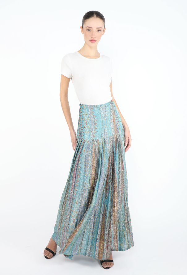 COLLECTOR Bill Gibb 1973 Pleated Lamé Skirt - 1