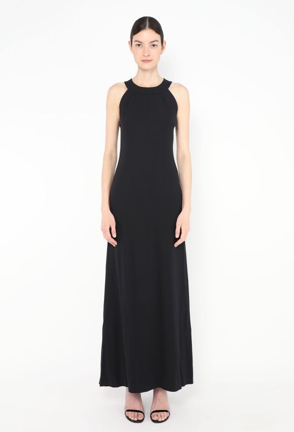 Saint Laurent Vintage Silk Keyhole Maxi Dress - 1