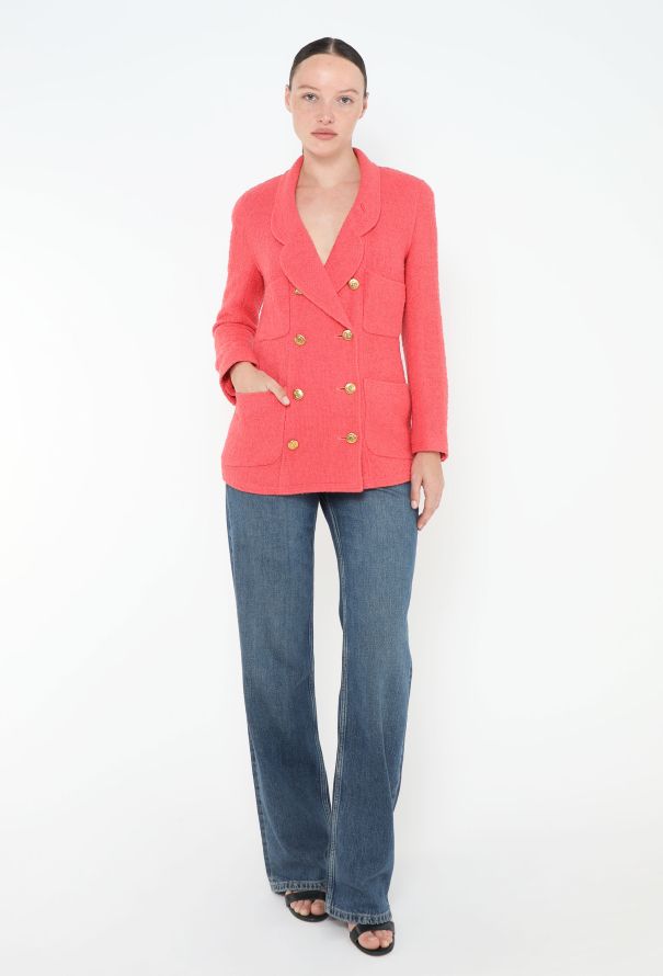 Chanel Rare 1993 Bouclé Emblem Jacket - 5