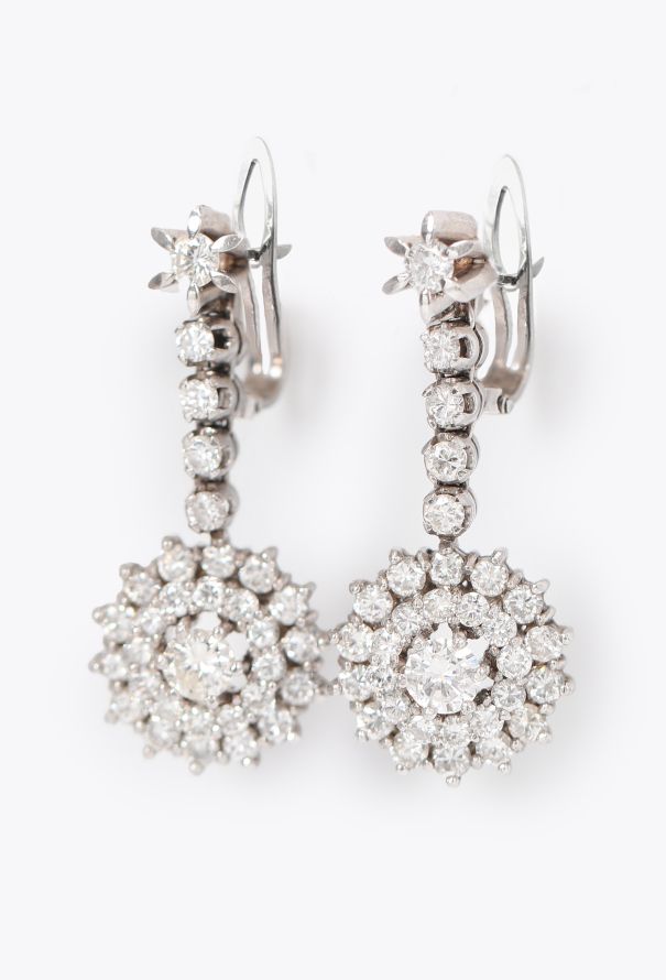 Vintage Fine Jewelry 18k White Gold & Diamond Earrings - 3 Vintage Fine Jewelry 18k White Gold & Diamond Earrings - 3