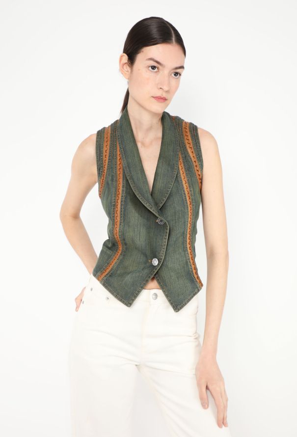 Dior S/S 2006 Western Denim Vest - 1