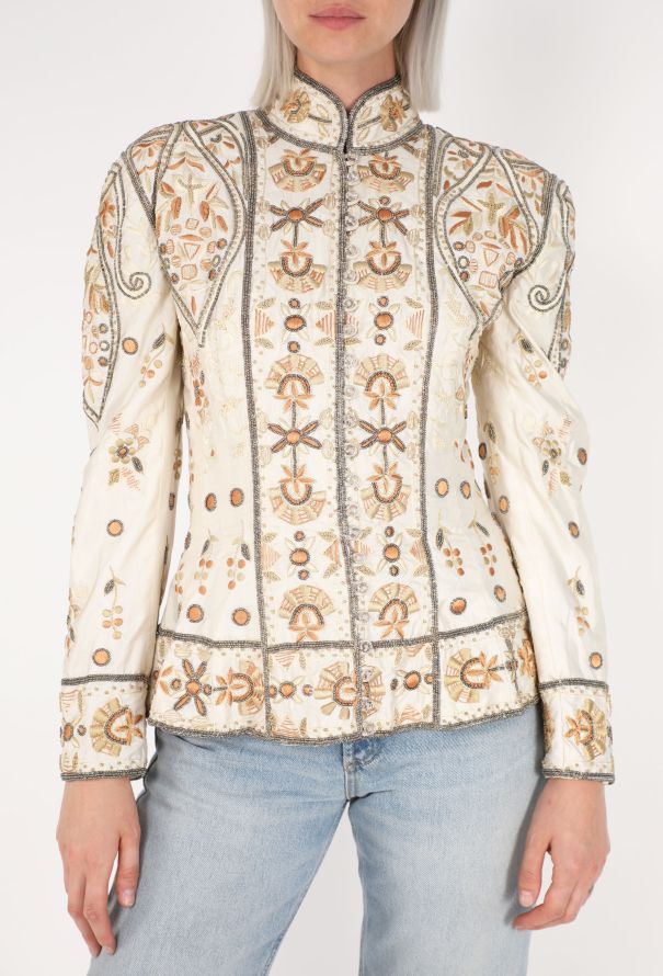Hand-Embroidered Silk Jacket, 1990s - 1
