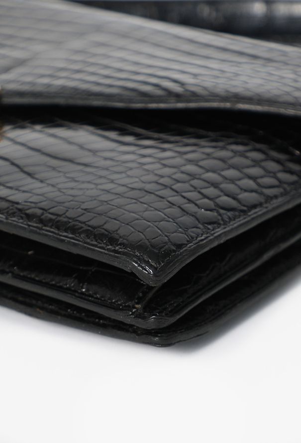 Hermès Vintage Black Porosus Cordelière Bag - 7