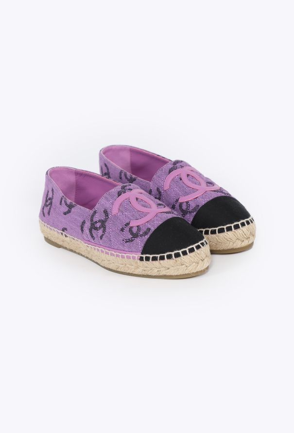 Chanel 2022 Denim Logo Espadrille Flats - 3