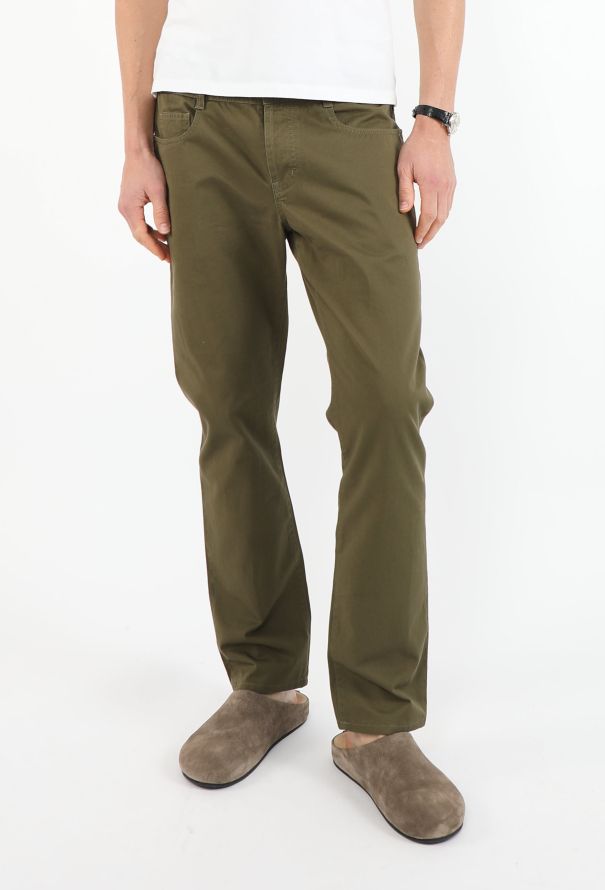 Saint Laurent 2024 Khaki Twill Chinos - 2