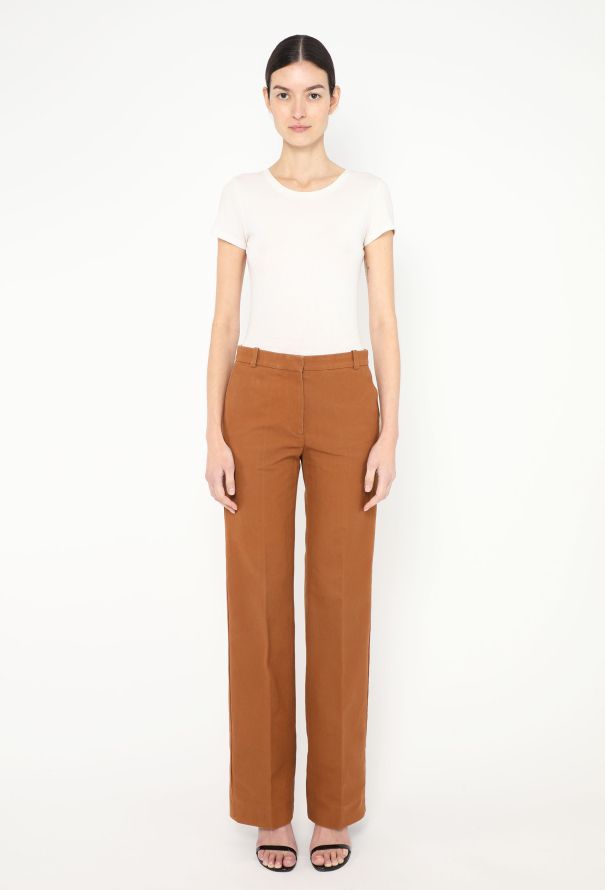 Céline Classic Flared Cotton Trousers - 2 Céline Classic Flared Cotton Trousers - 2