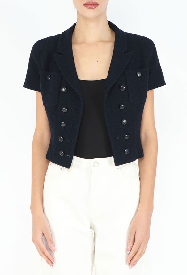 Chanel S/S 1995 Notched Cropped Jacket - 5
