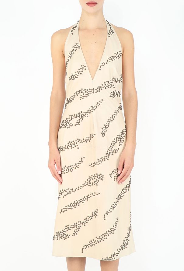 Emanuel Ungaro S/S 2001 Studded Lambskin Halter Dress - 3