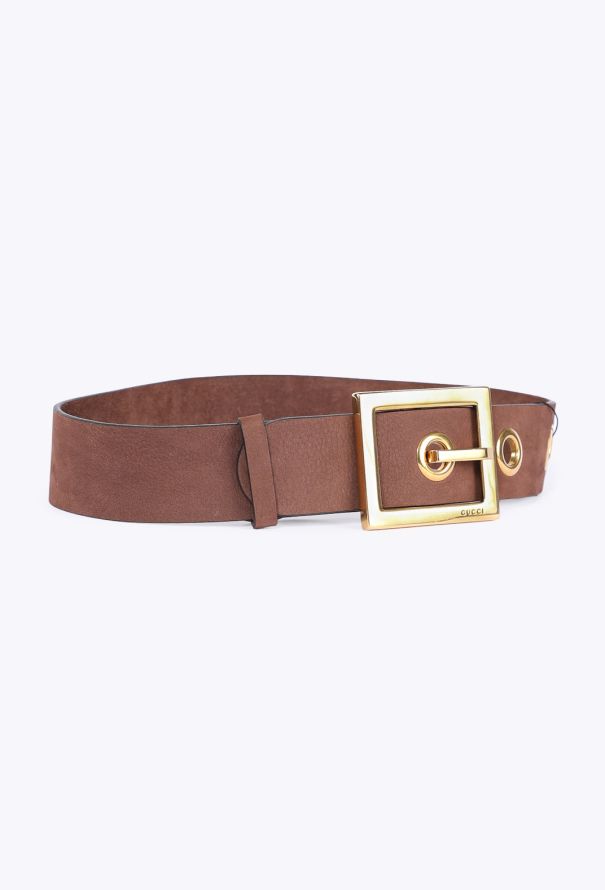 Gucci Suede Buckle Belt - 2