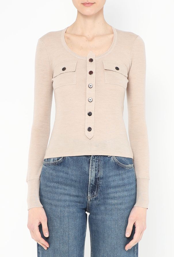 Balenciaga 2004 Ribbed Button Top - 1