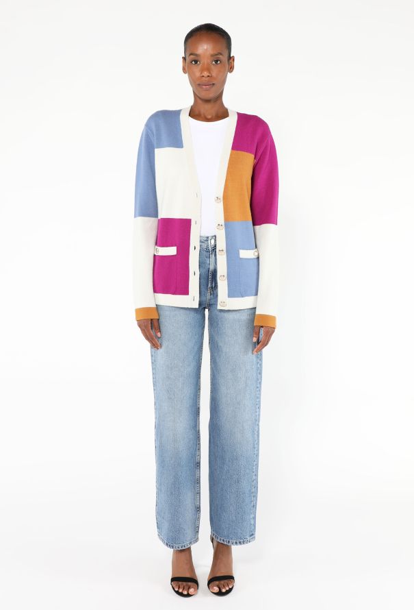 Chanel F/W 2020 Colorblock Cashmere Cardigan - 3 Chanel F/W 2020 Colorblock Cashmere Cardigan - 3