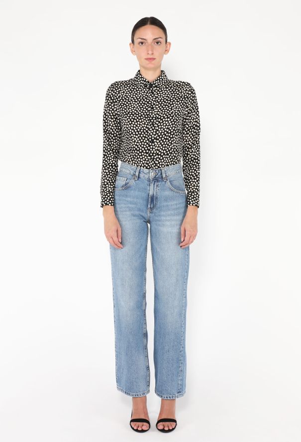 Saint Laurent 2021 Silk Polka Dot Blouse - 3