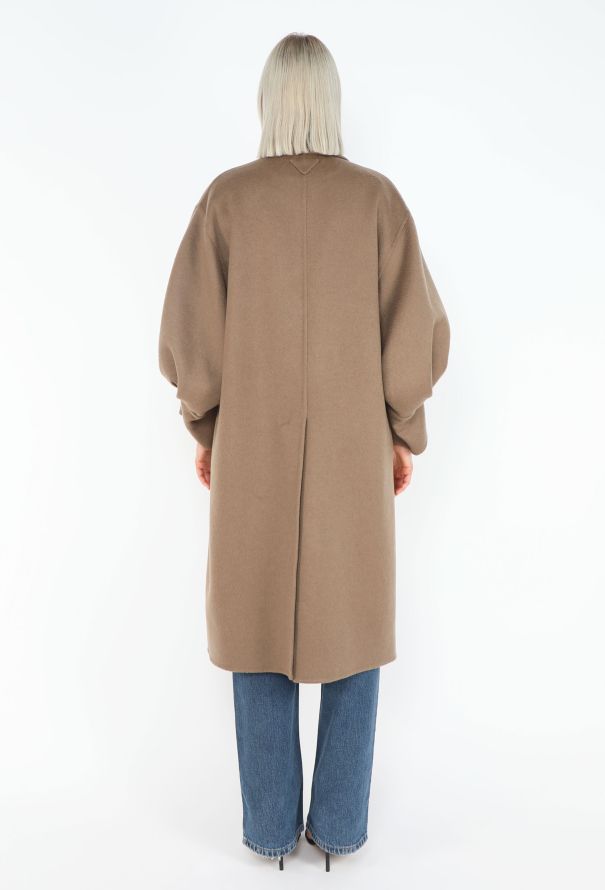 Prada F/W 2021 Cashmere Puff-Sleeve Coat - 7