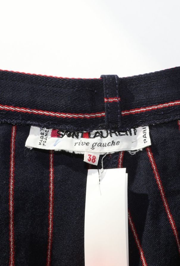 Saint Laurent Vintage Pinstripe High-Waisted Trousers - 6