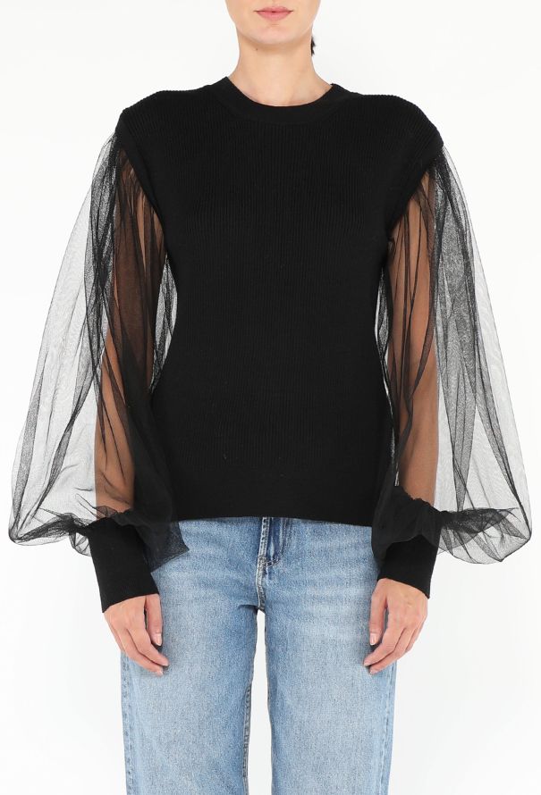 Schiaparelli 2023 Tulle Sleeved Sweater - 1