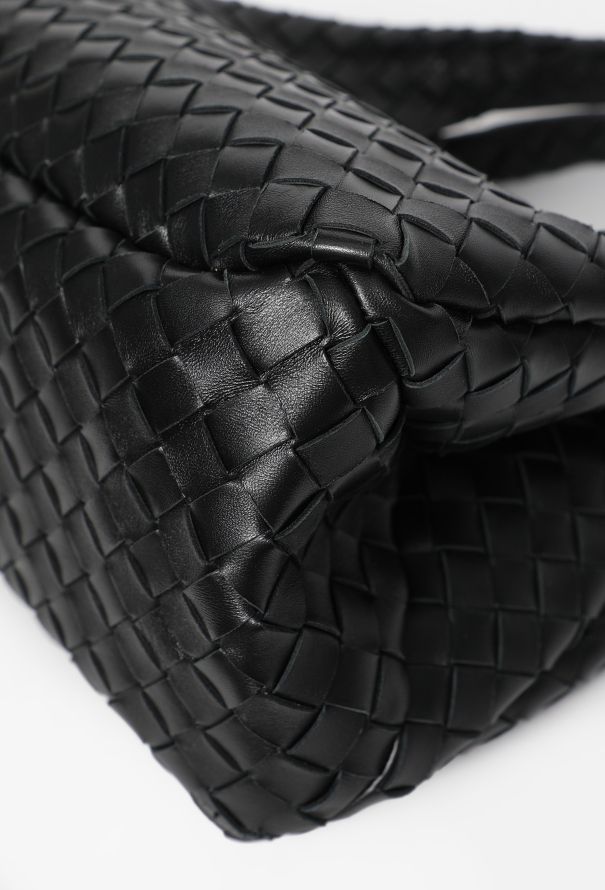 Bottega Veneta Campana Black Intrecciato Small Shoulder Bag - 8