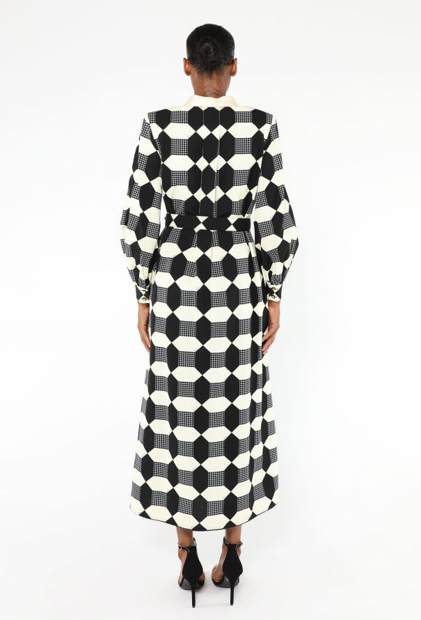 Gucci 2022 Belted Optical Maxi Dress - 4