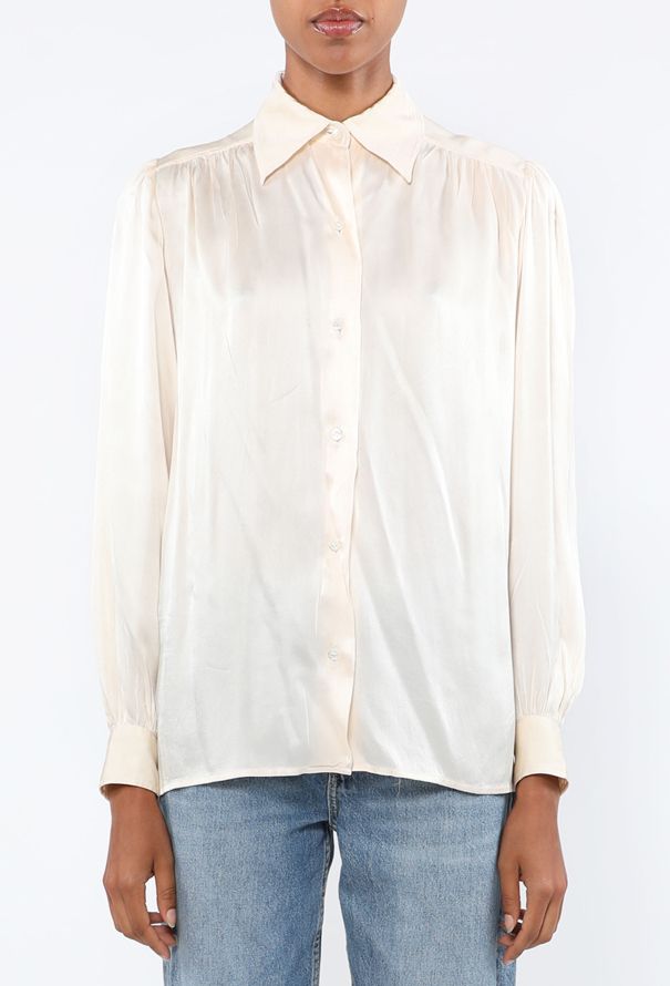Saint Laurent Vintage Silk Button Down, 1980s - 2