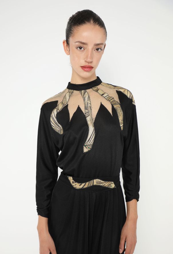 '80s Belted Mesh Snake Jumpsuit - 2