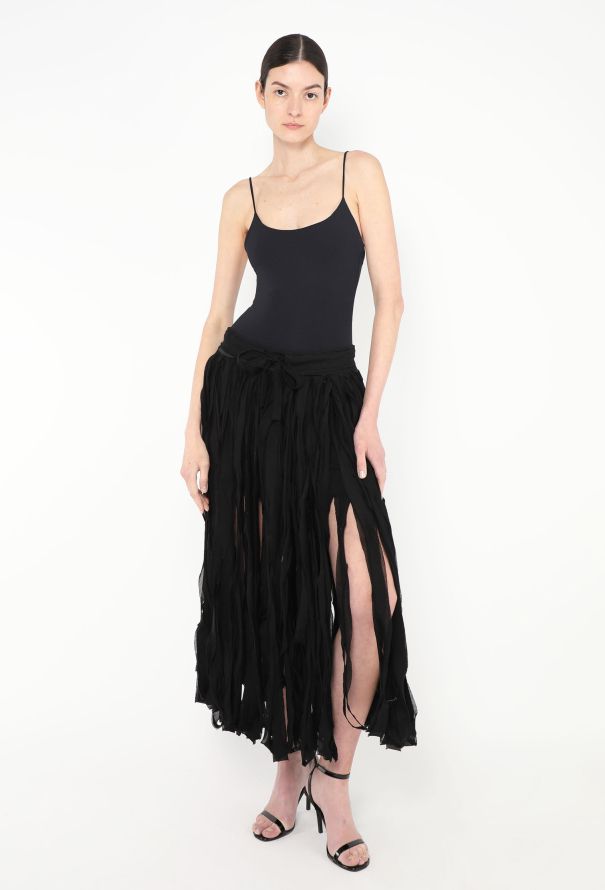 Yohji Yamamoto Distressed Fringe Skirt - 1