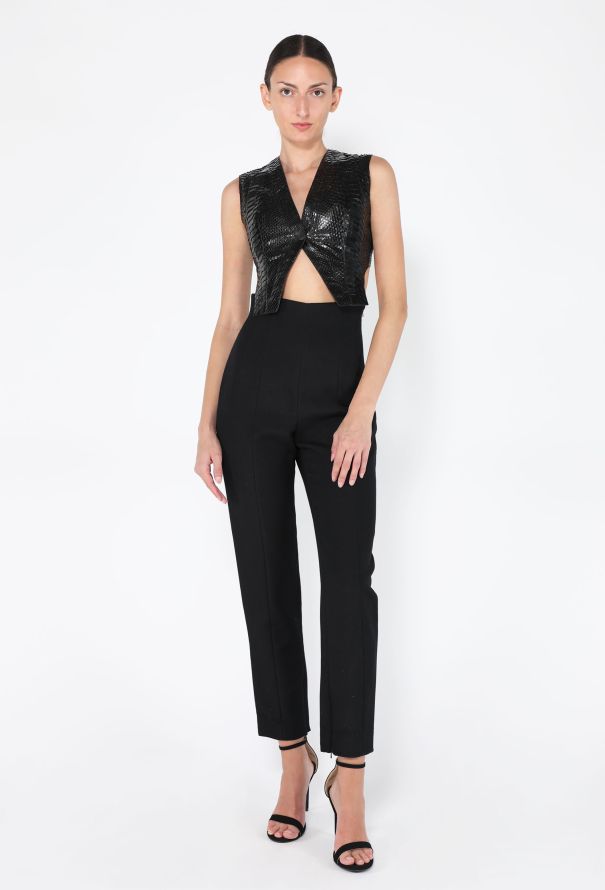 Alaïa Python Leather Cropped Gilet, S/S 2011 - 1
