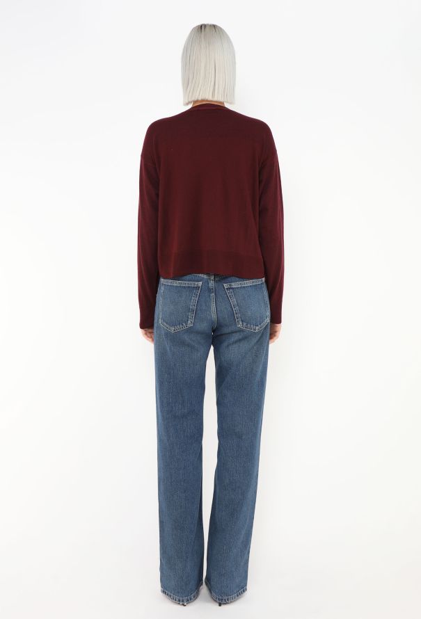 Céline Burgundy Knit Triomphe Pullover - 3