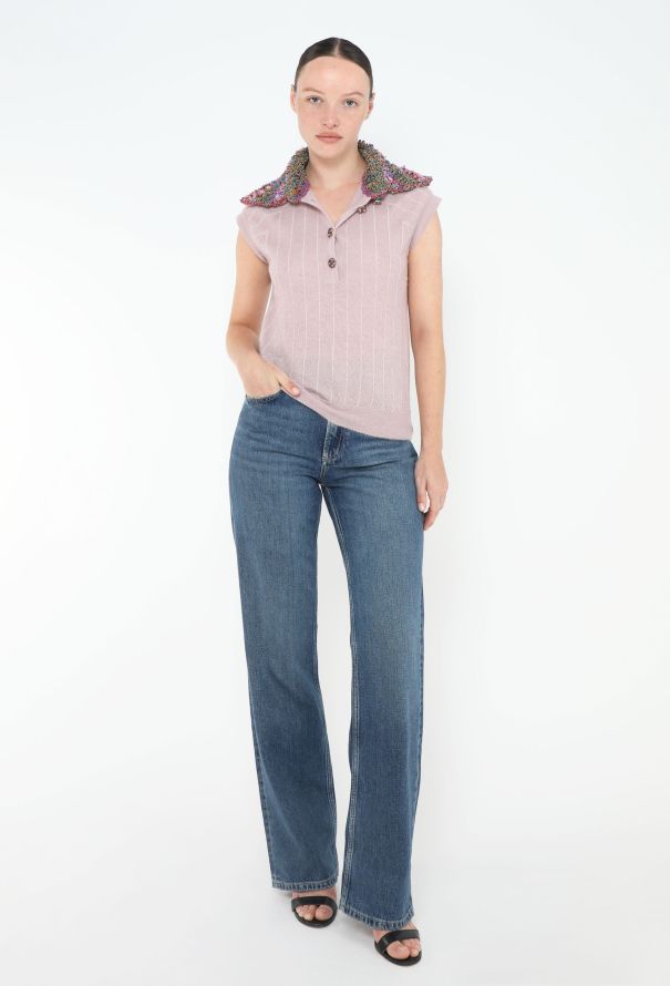 Chanel S/S 2015 Bouclé Cashmere Top - 4