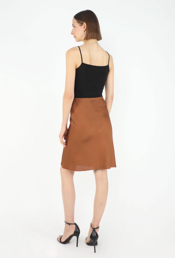 Miu Miu F/W 2025 Ribbed Knit Silk Skirt - 6